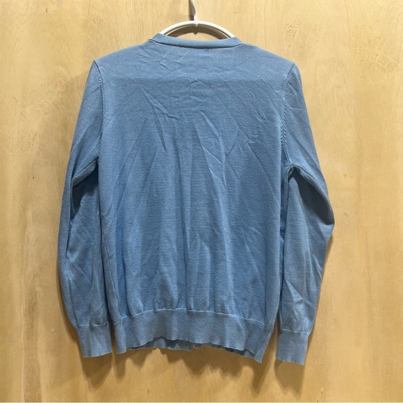Blue long sleeve button up cardigan top shirt grace karin size large women’s - Picture 5 of 5